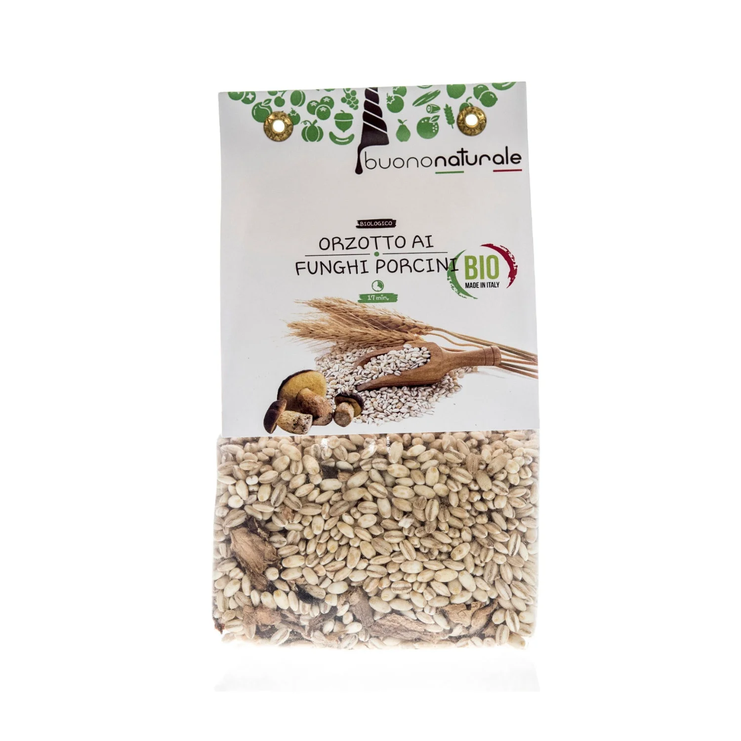 Barley with porcini mushrooms ORGANIC 250g Vegan Italian Meal for 3 in 17 Made from Pre-Cooked Ancient Grains and Dehydrated Veg