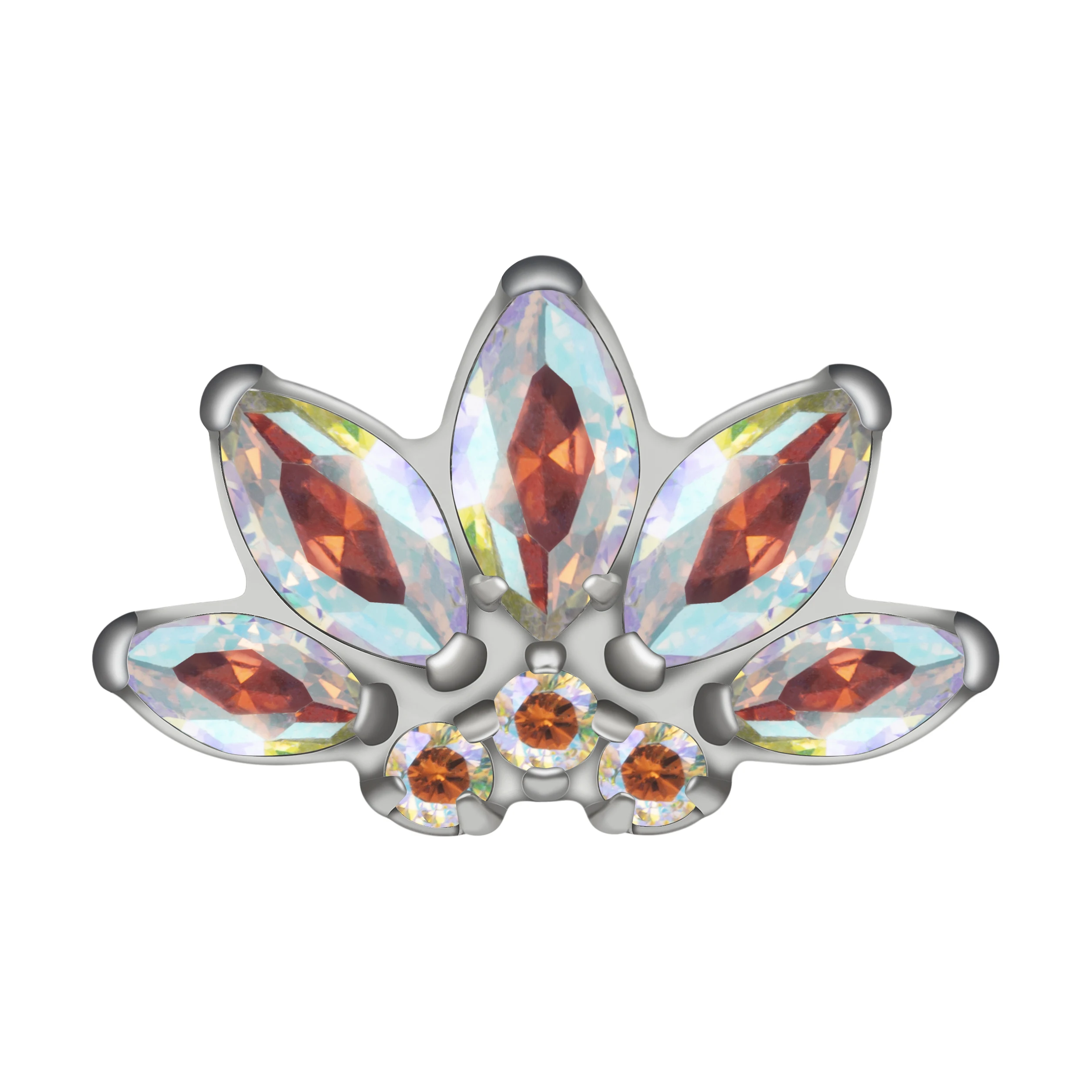 Giometal ASTM F136 Titanium Internally Threaded Marquise Fan End Conch Helix Tragus  Ear Labret Piercing Body Jewelry Factory