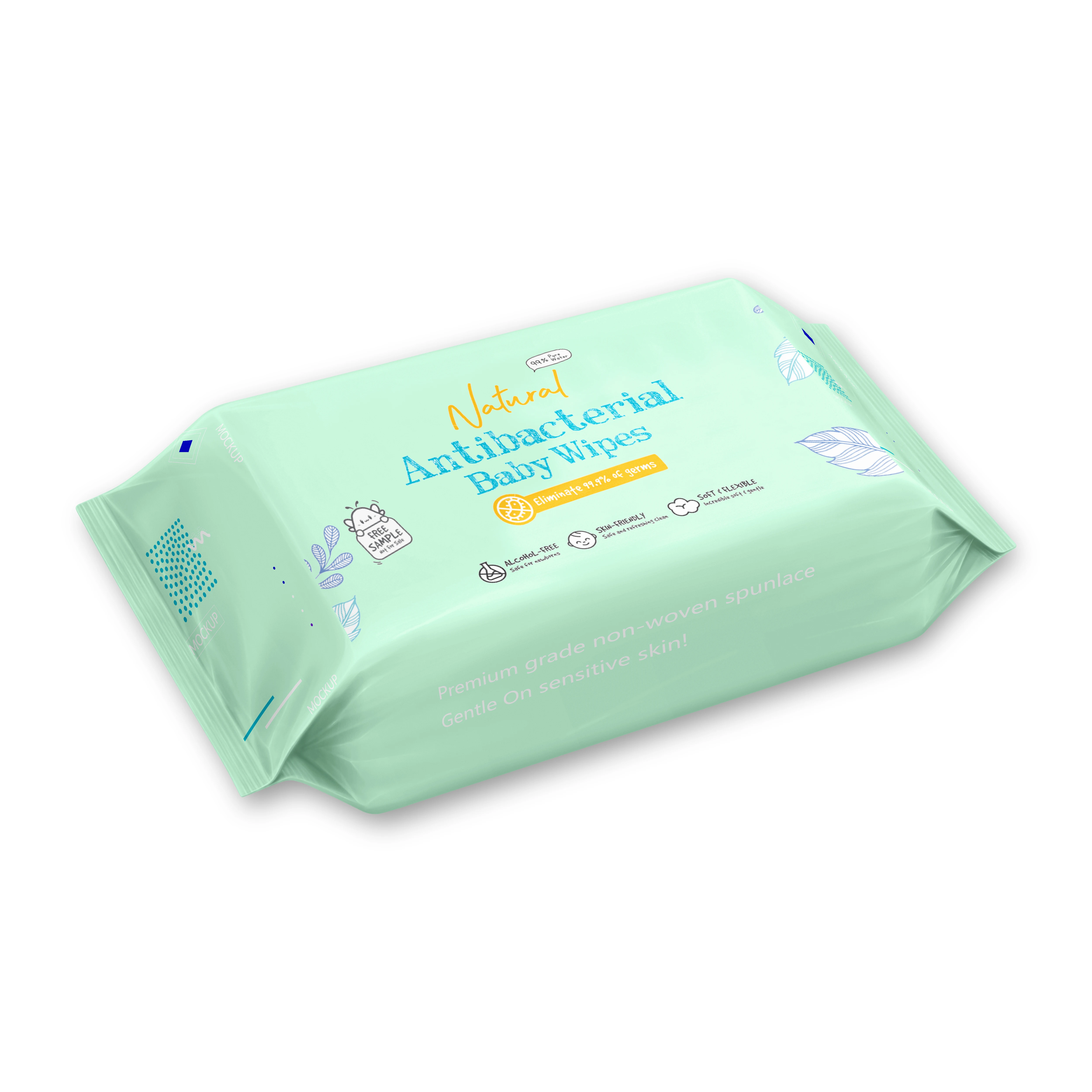 Wholesale Custom Spunlace Nonwoven 99.9% Pure Water Fragrance Free Wipes Sanitary Baby Wet Wipes