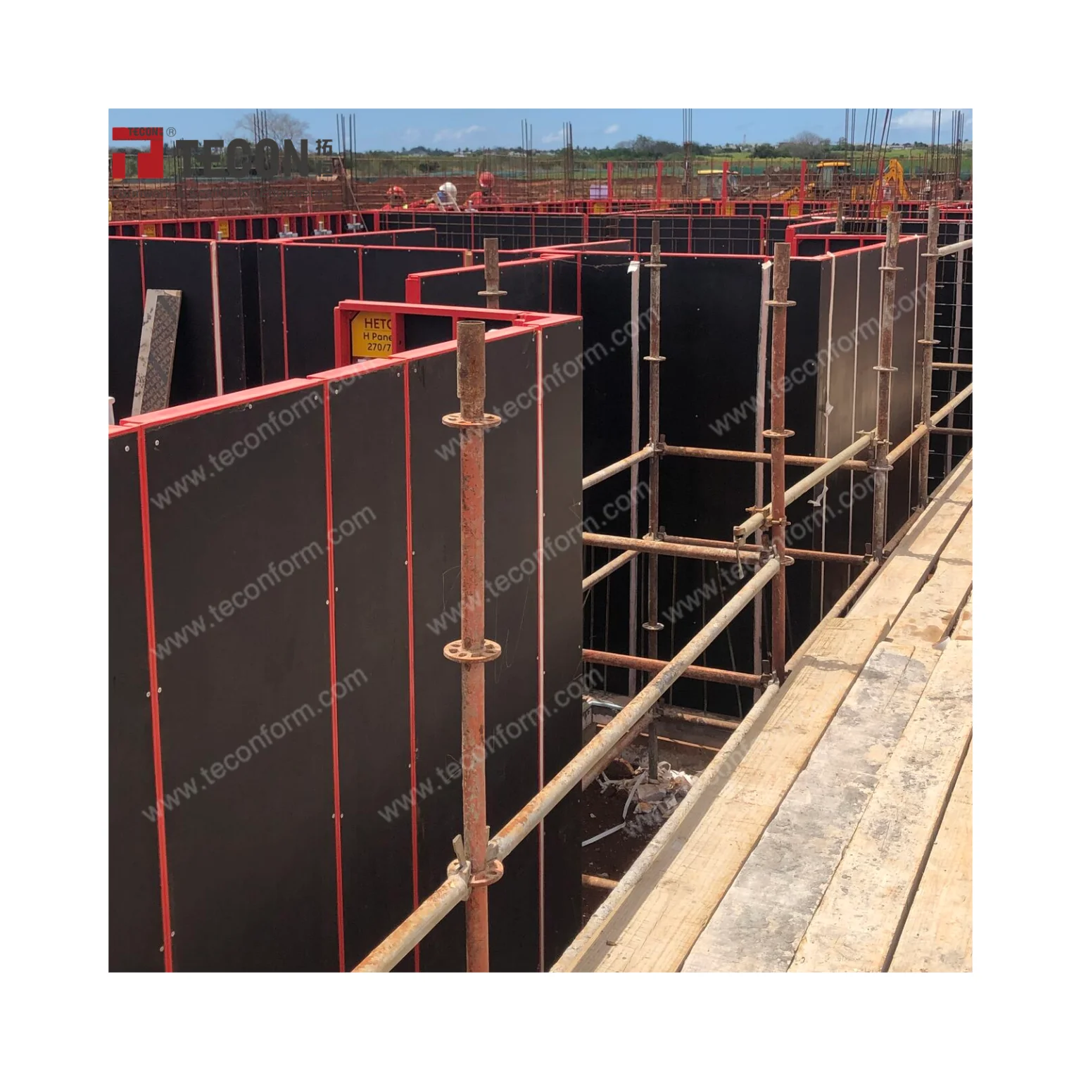 TECON  HETO Powder Coated Steel Frame  Column Formwork Metal Formwork for Columns with 12 mm Birch Plywood