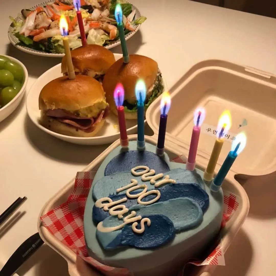 6 pack neon multi color flame Novelty Musical  happy birthday candles long pink color flame candle