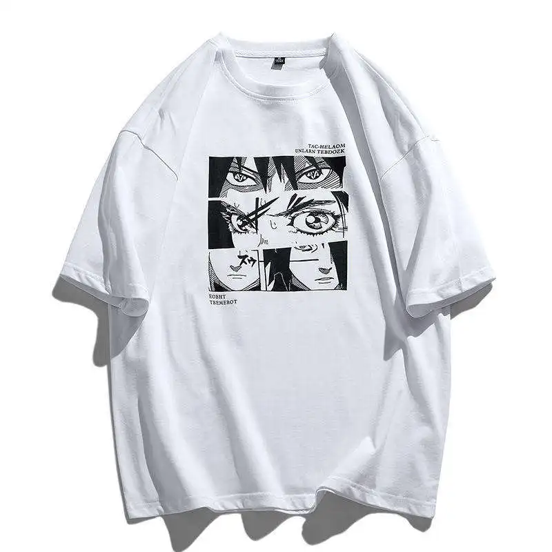 Factory Wholesale Rates Oem Hip Hop Latest Anime 3D Graphic Print Design Tshirt Men Printing Tee Shirt Heavyweight Drop Shoulder