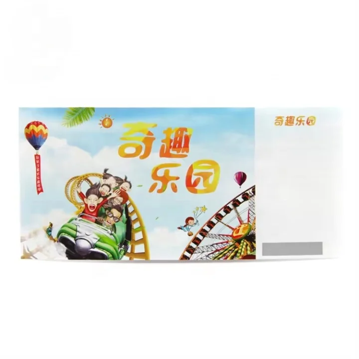 Factory Cheap Custom Personalized Concert Event Paper Raffle Ticket Redemption Lottery Scratch Tickets Printing
