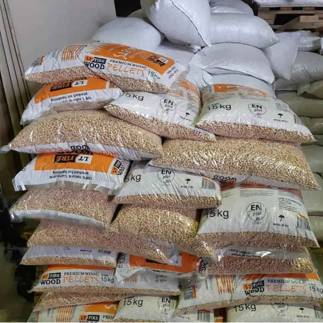 Cheap Sales Of Best Quality 15kg Bags packaging Pine Wood Pellets (Din plus / EN plus Wood Pellets A1 )