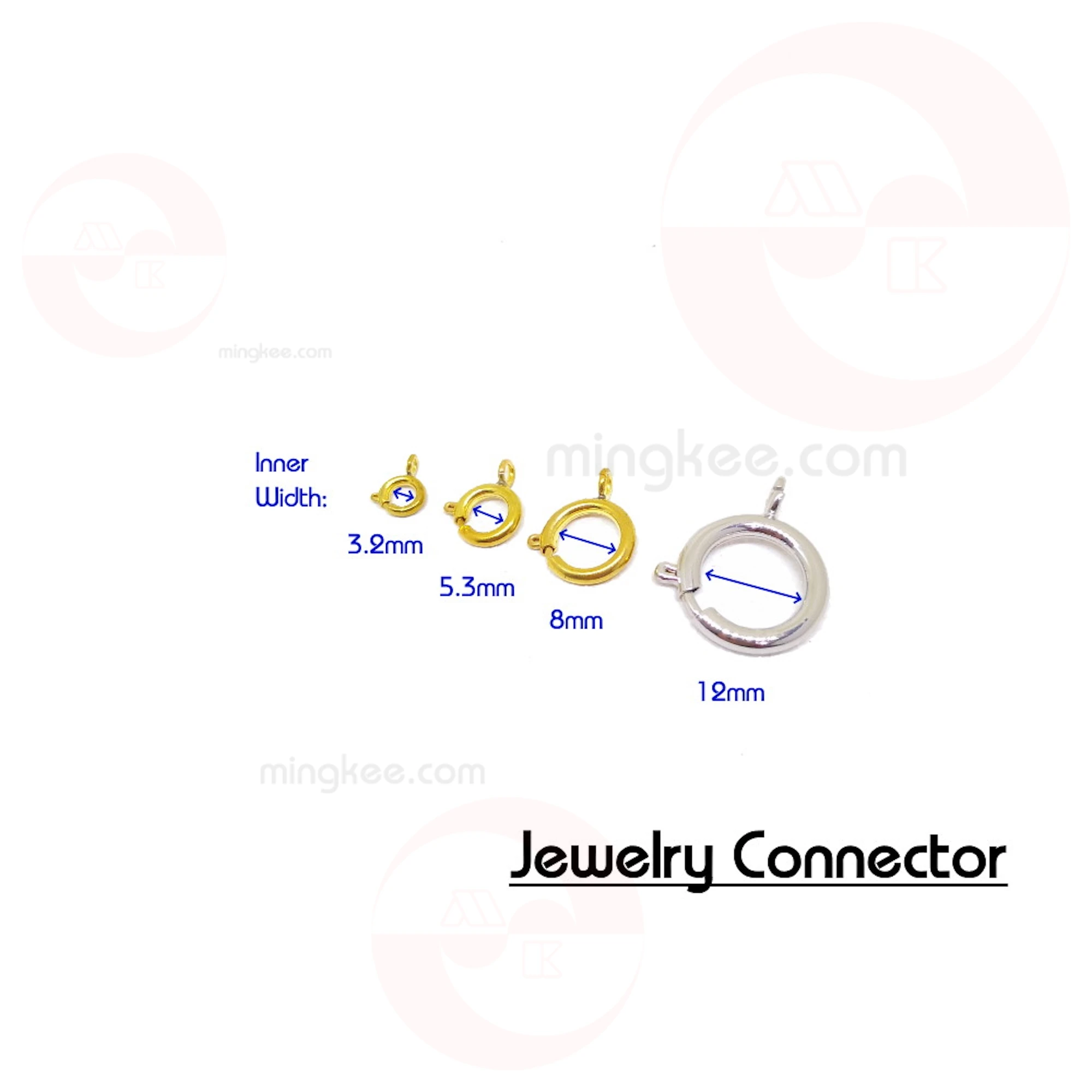 4 Sizes 3.2 to 12mm Metal Chain Accessories Parts Spring Opening Brass Metal Necklace Bracelet Chain Jewelry Connector