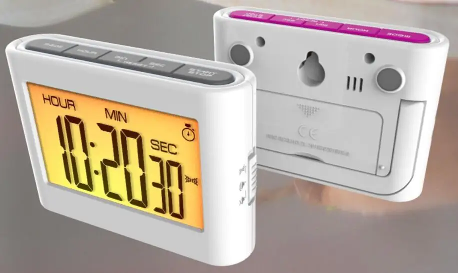 Jumbo Digital Timer 3 Selectable Alarm Clock Count Down Count up with Stand & Backlight