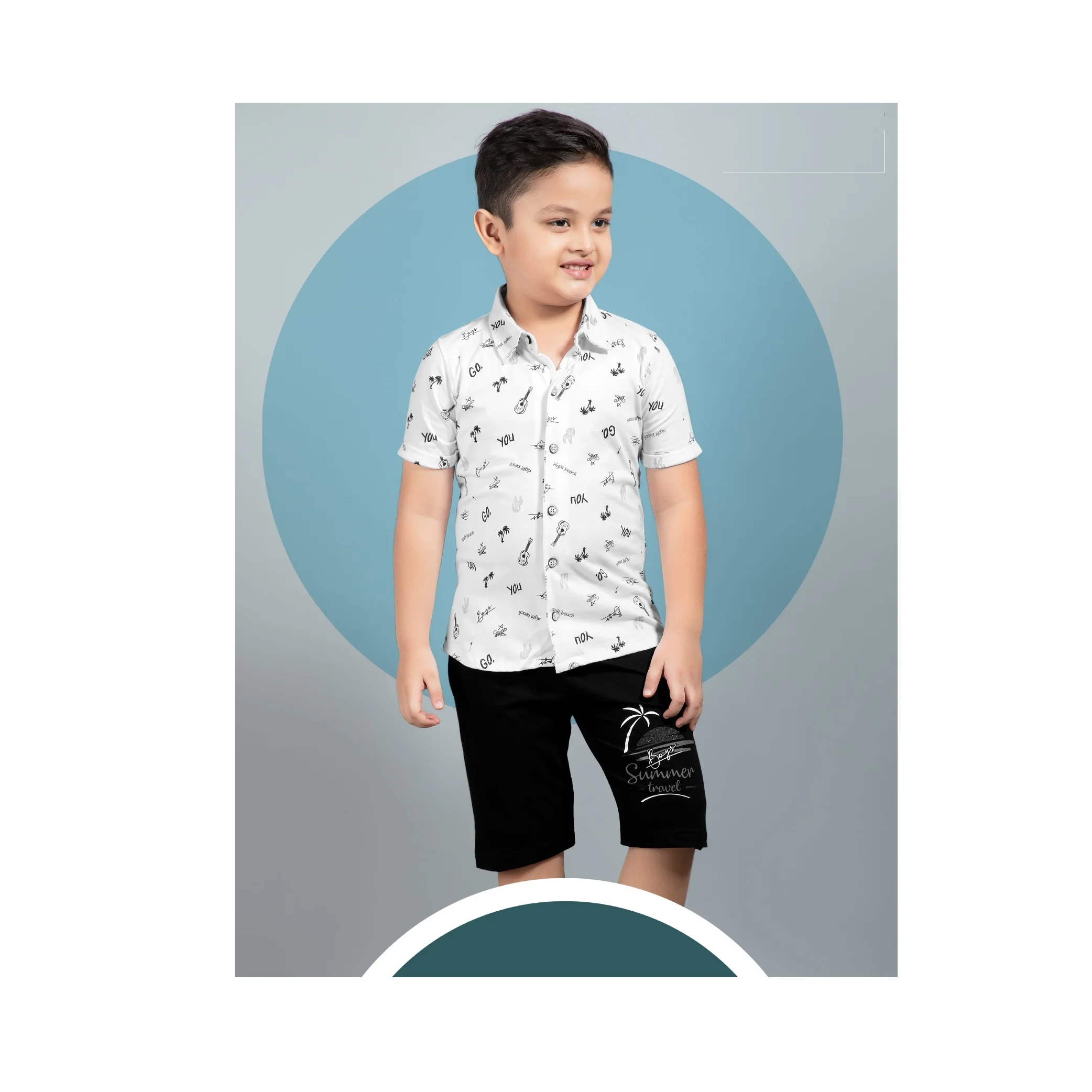 New Arrival Short Sleeves Pent Shirt for Boys T Shirt with Printing Process Baby Boy Clothes T Shirts from India