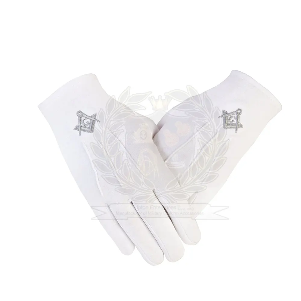Wholesale Custom Size Masonic Gloves Custom Logo Design Embroidery Gloves For Sale