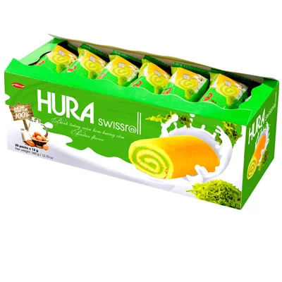 Pandan Flavor Hura Swissroll 360g in demi box