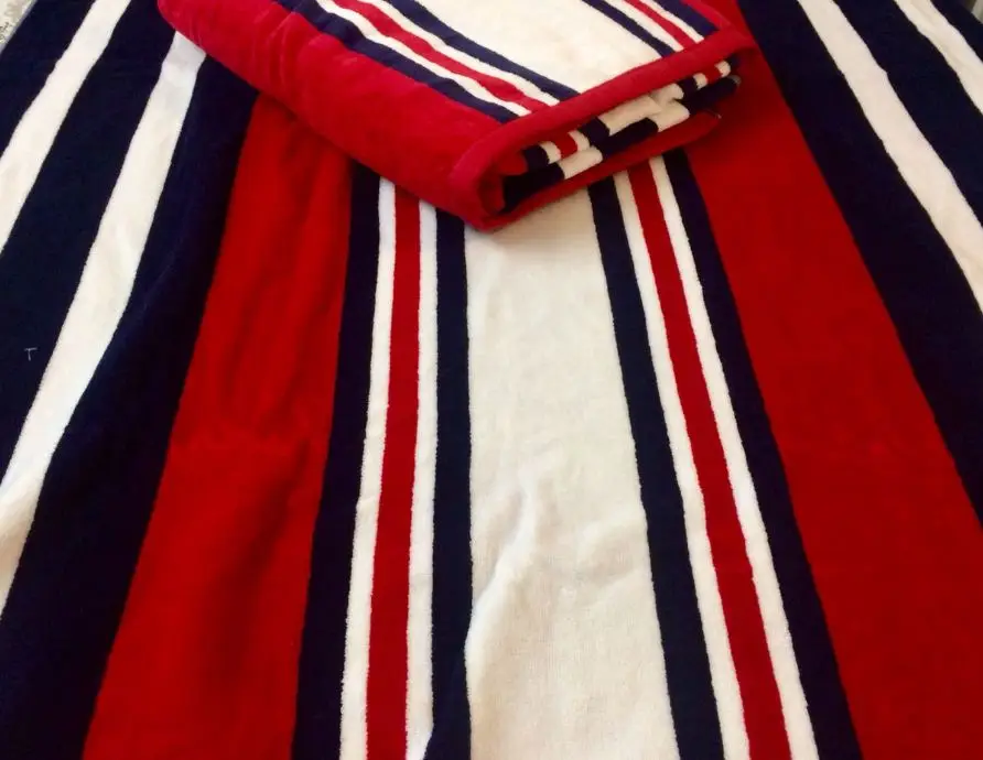 High Quality Super Absorbent Whole Sale Price Trendy Styles Beach Towels For All Seasons Printed Stripes 100% Cotton