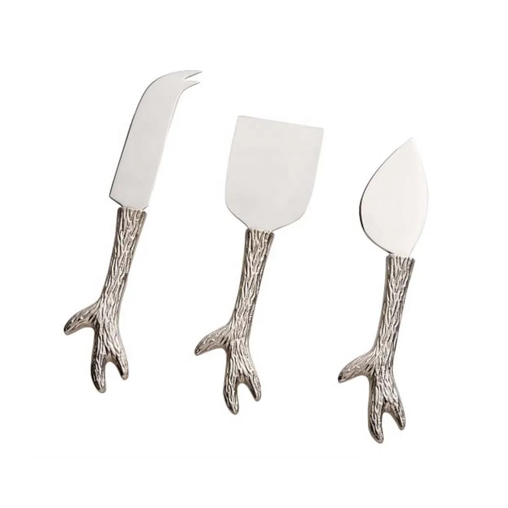 Factory supply black red Gold Silver Stainless Steel Spreader with Silver Solid Handle cheese spreader set