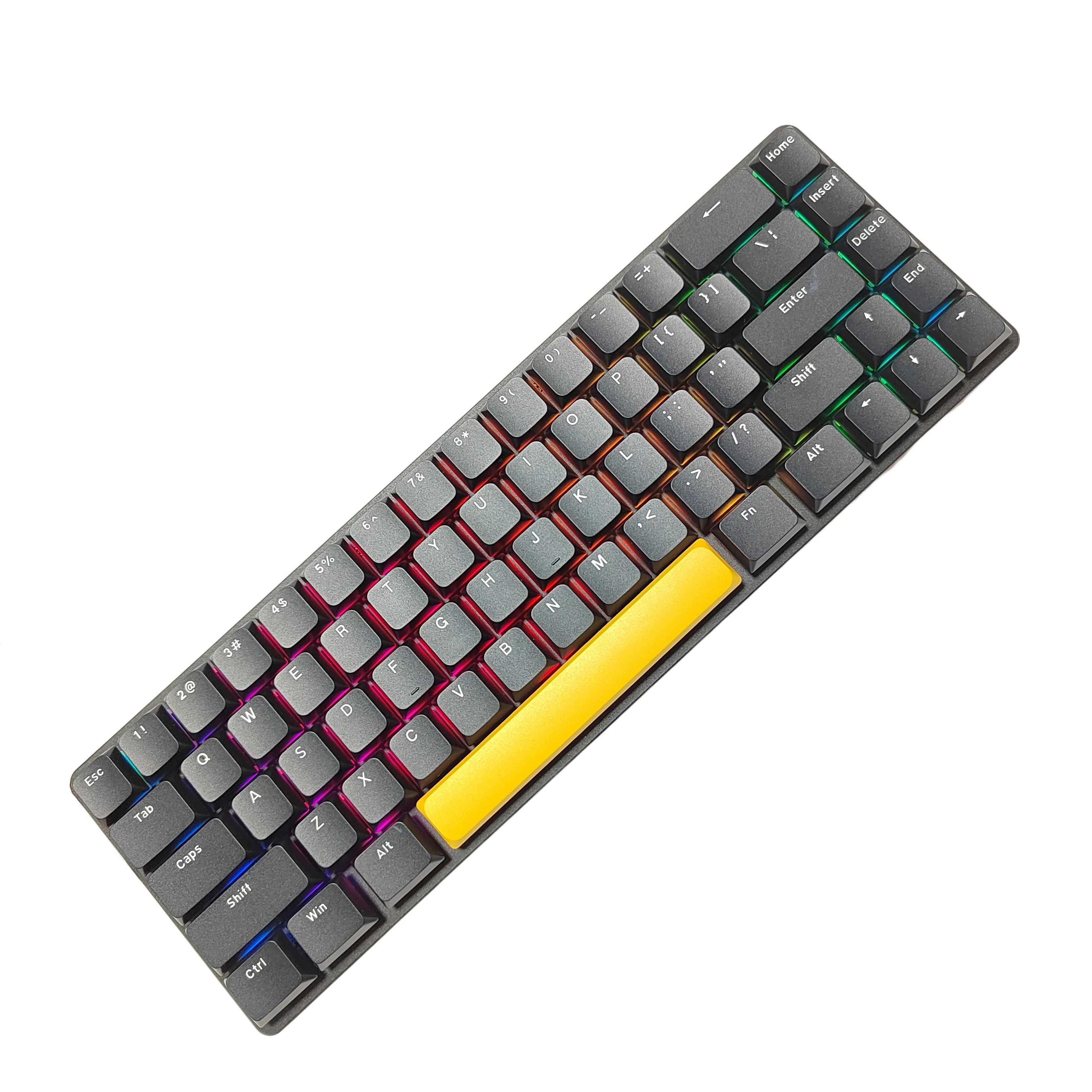 Standard Ergonomics Black 67 Keys Gaming Mechanical Keyboard Plug And Play Multimedia Anti-Ghosting Rgb Yellow Switch Keyboards