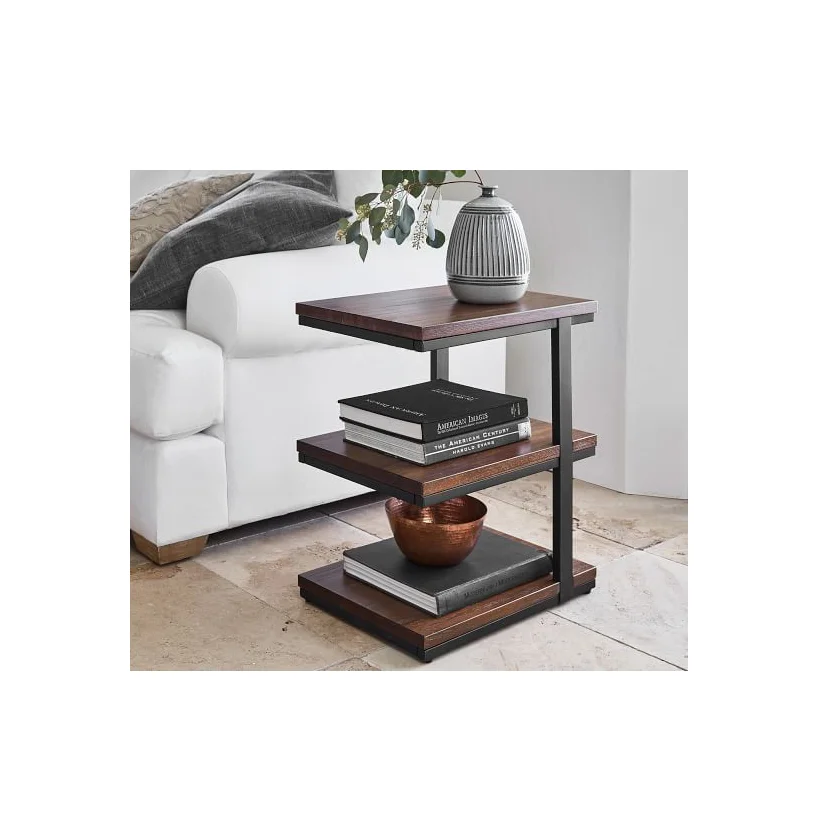 Metal Iron woodenTable decorative Bedroom Restaurant decor table  Coffee High Quality Metal Round Side Table With Metal