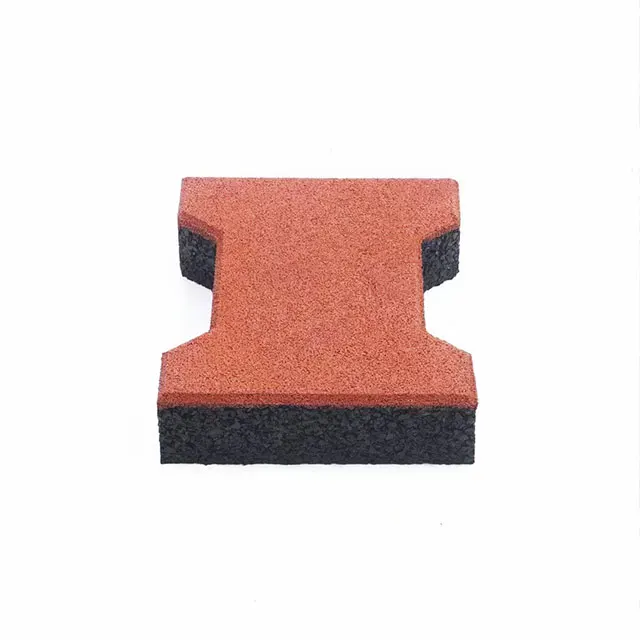 High Quality Shock-absorbent Dogbone Shape Crumb Rubber Pavers for Amusement Parks, Athletic Fields, Paddock Areas