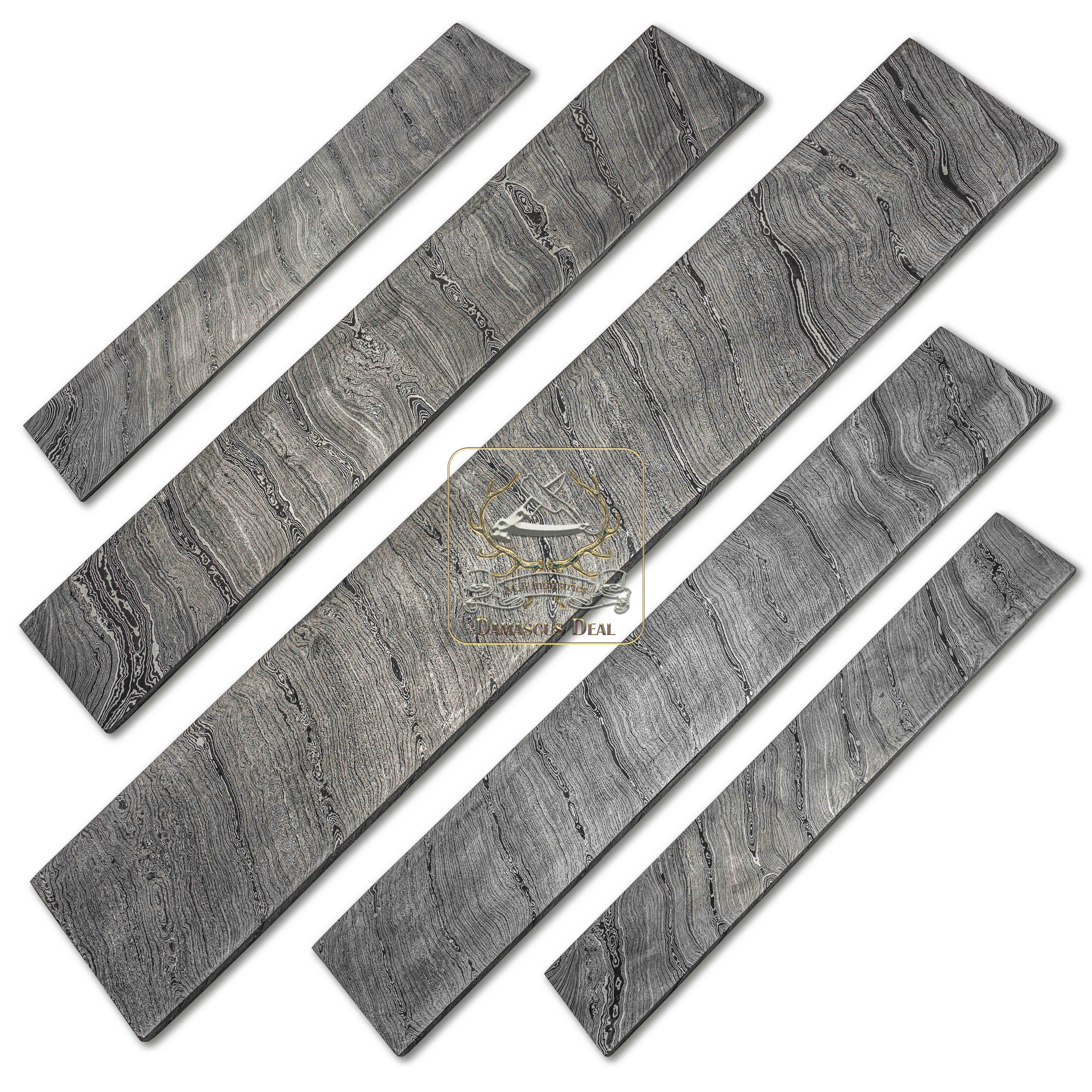 Damascus Steel Billet Twisted Pattern DD-Twist-622 for Knife Making Hand Forged Carbon Steel Hardness 58-62 HRC Billet