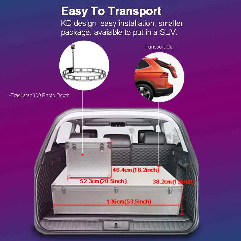 Auto 360 degree rotation camera photography shots zoom dolly circle 360 photobooth for  motor show
