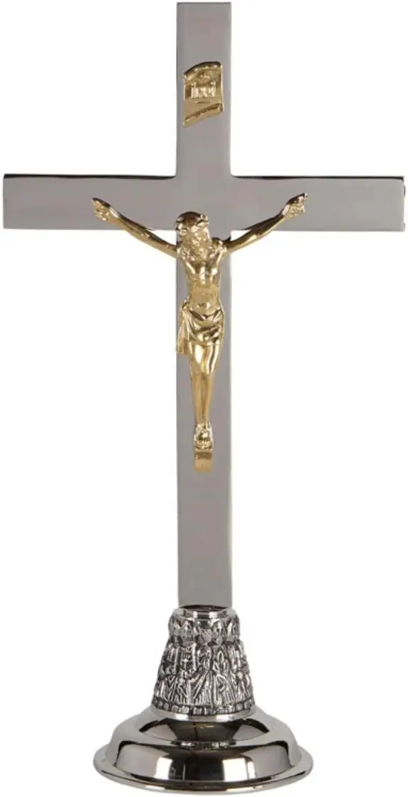Brass Cross Christmas Gift Item  Metal Handmade Cross With Antique Brass Finishing Embossed