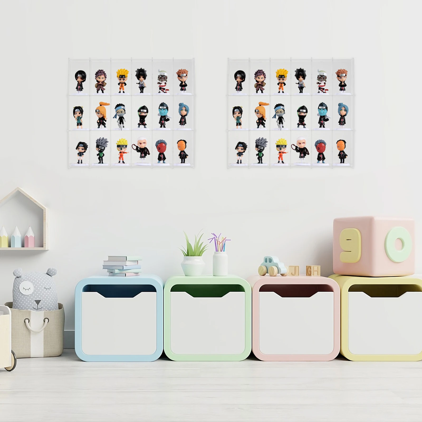 Custom Wall Mounted Clear Acrylic Toy Figure Organizer Compartment Organizer for Mini  Figures, Sunglasses Rack, Freestanding