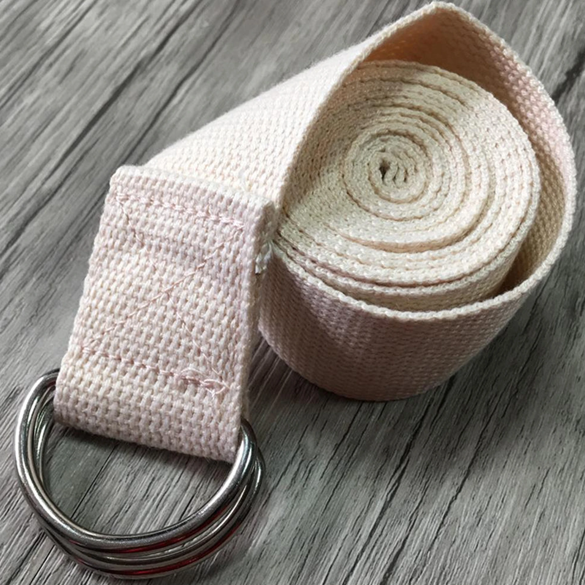 Custom Logo Exercise Polyester Cotton Fitness Carry Yoga Belt Premium Stretch Woven Yoga Straps