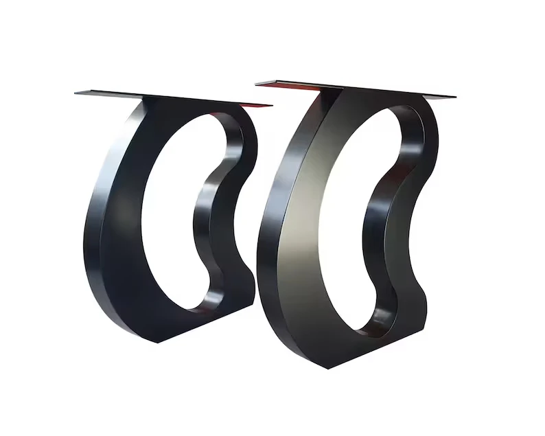 Heavy Duty Rustic Metal Dining Table Legs Modern Design Oval round Kitchen Farmhouse Table Made of Steel and Cast Iron