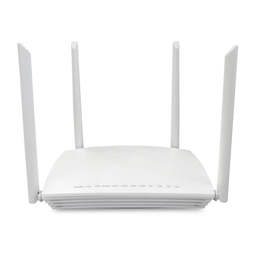 4 GE LAN Ports CATV Dual Band Wi-Fi 5 1200Mbps GPon EPon Adaptive XPon ONT Modem with 4 Antennas