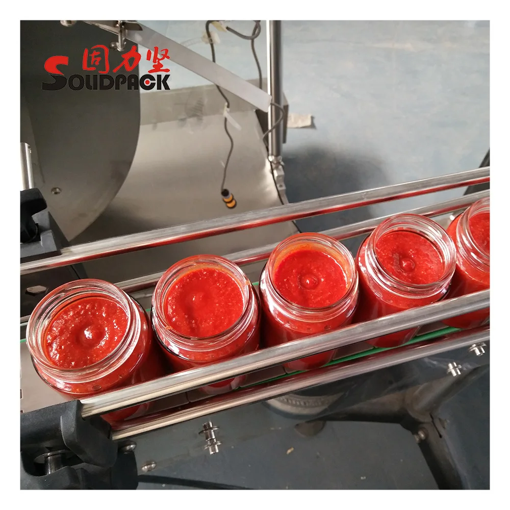 Solidpack maquina de tapado de salsa de tomate ajo llenadora de 2 litros