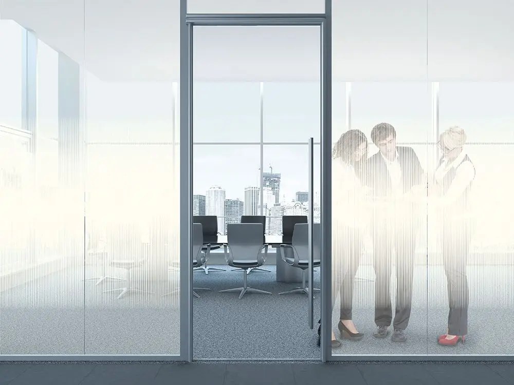 LAUFEN Factory Office Glass PET Film Privacy Glass Matte Dual Blades Gradient Glass Sticker for Office Windows LF24-MDB