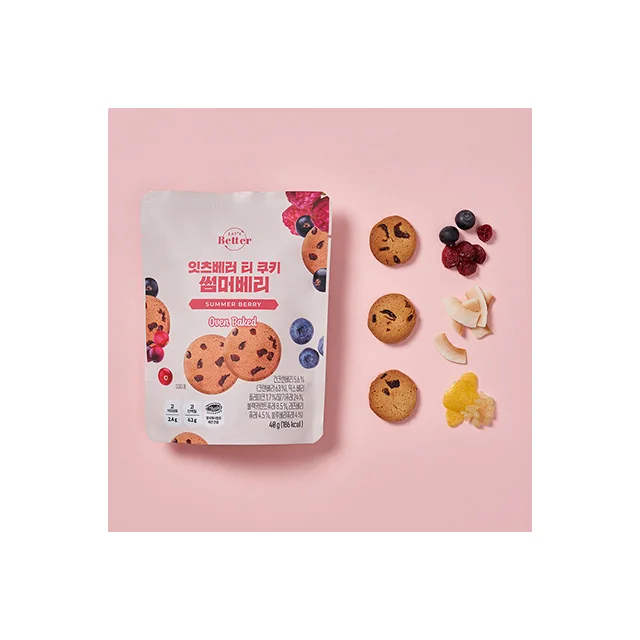(Плант) Ешьте лучшее печенье Летние ягоды 100% растительной белковой печи с высоким содержанием клетчатки запеченная Котра нулевым