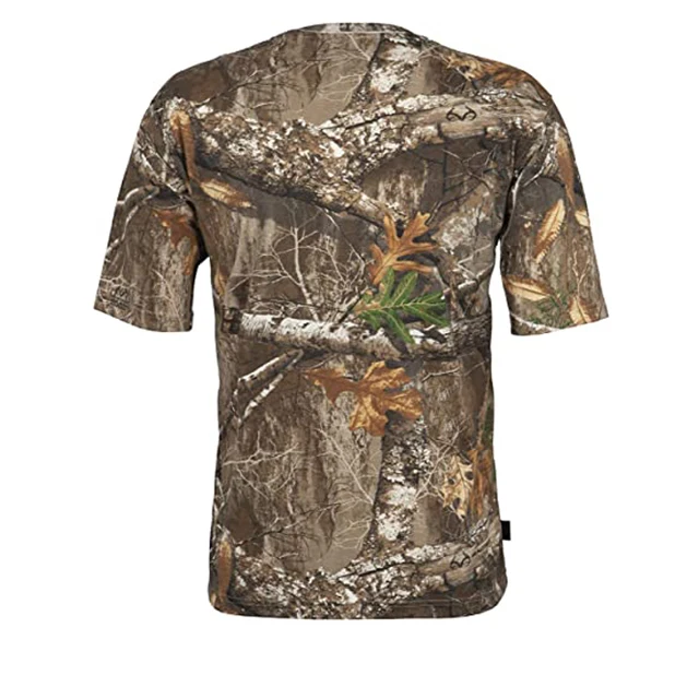 Custom Lightweight Cotton Camo Hunting Shirt Breathable Durable Short Sleeve Design for Hunters Natural Camouflage Outdoor
