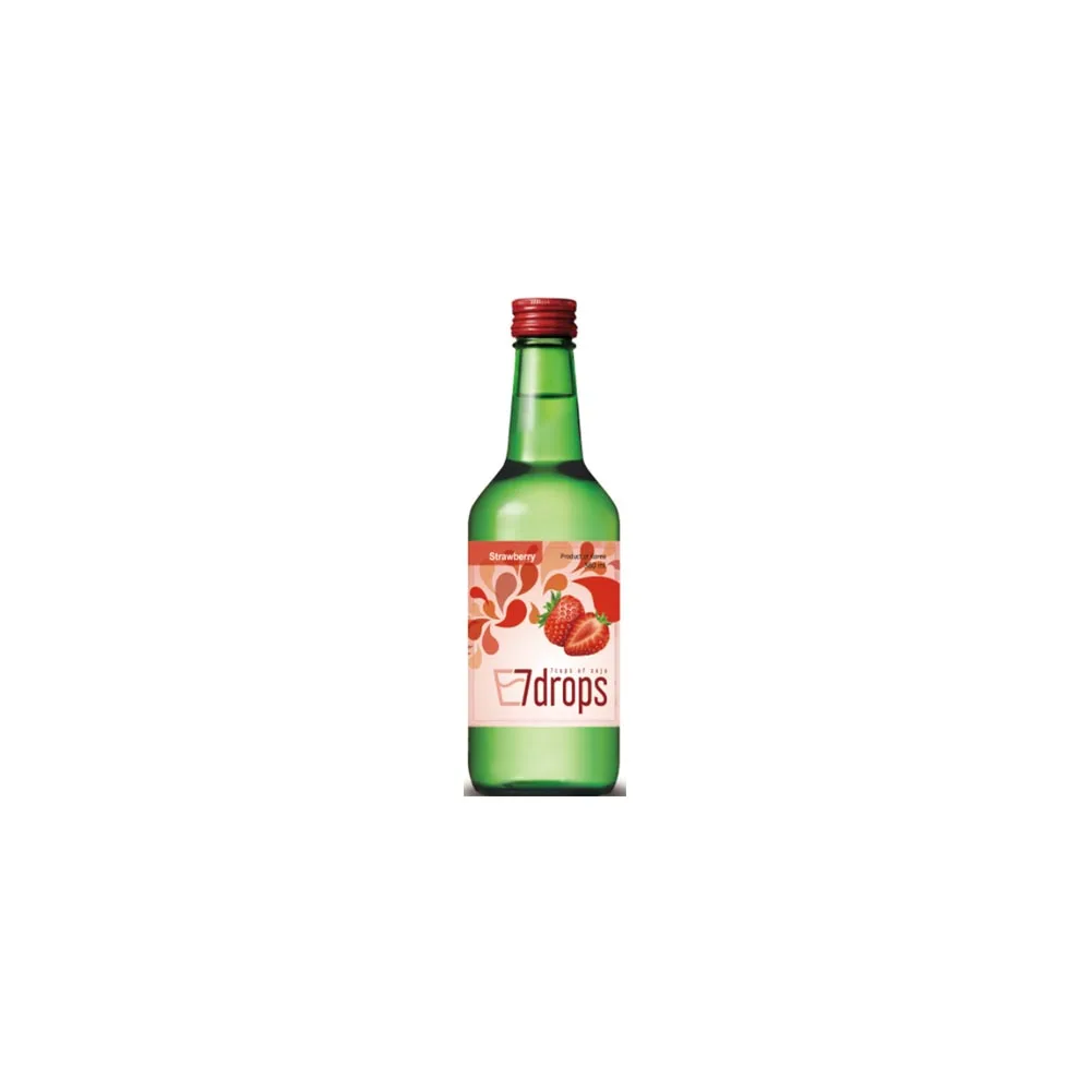 High quality Clean taste best selling Korean alcohol - 7DROPS Soju Original Fresh Alc. 16% 360ml x 20 Strawberry Flavor Soju