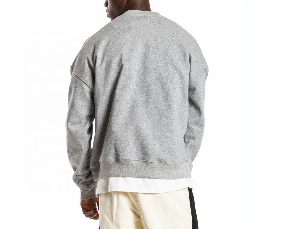 mens hoodies high quality drop shoulder crewneck sweatshirts custom brand unisex oversized heavyweight cotton sweatshirts