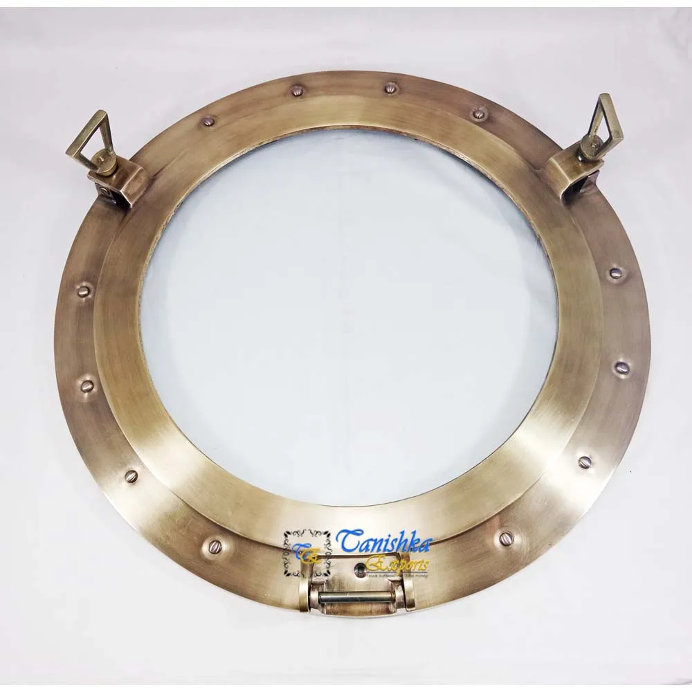 Brass Antique Finished porthole Aluminum with Glass round Ship Porthole customized Marine Porthole ship window at low price