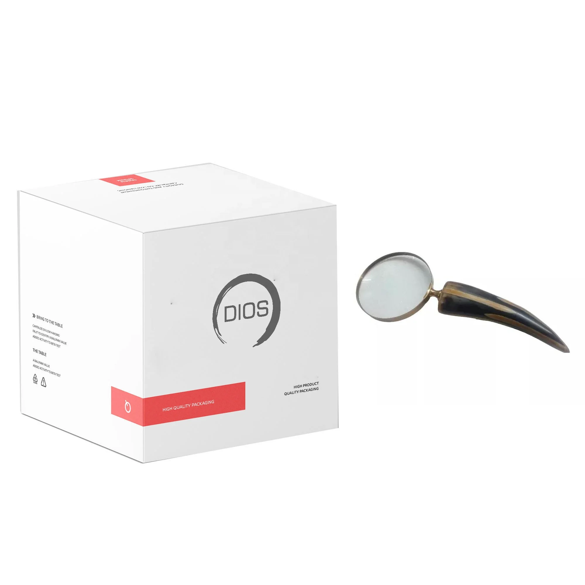 handle magnifying glass wholesale Antique design high quality glass handle made of buffalo horn finished magnifier