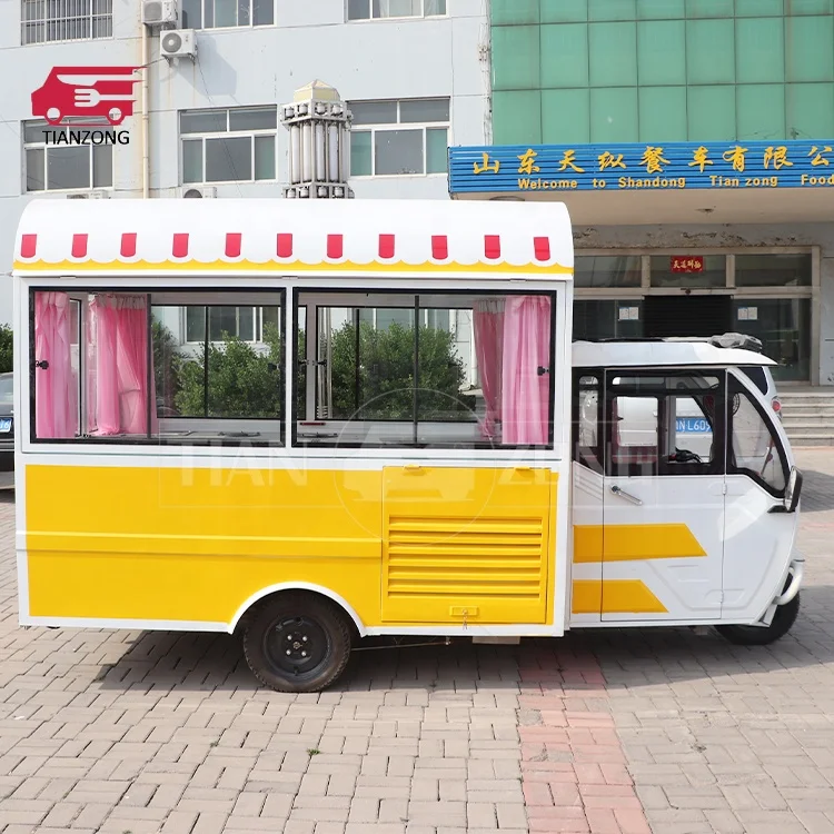 TIANZONG R6 piaggio ape tricycle food cart Mobile tricycle food truck snack street food trailer
