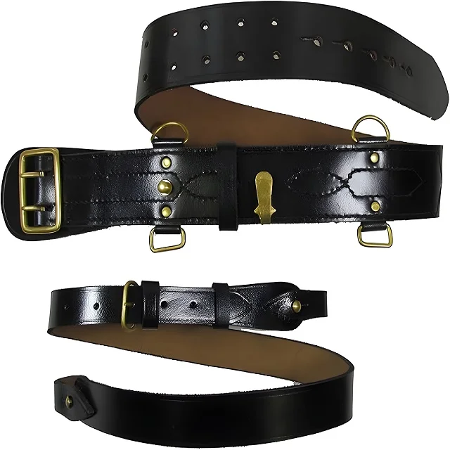 Custom Original Cowhide Soft Leather Cross Over Belt Sam Browne Genuine Leather Belts