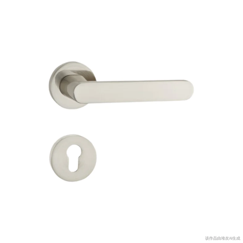 Heavy-Duty Zinc Alloy Door Handle Lock Set - Satin Chrome Finish for Exterior and Interior Security