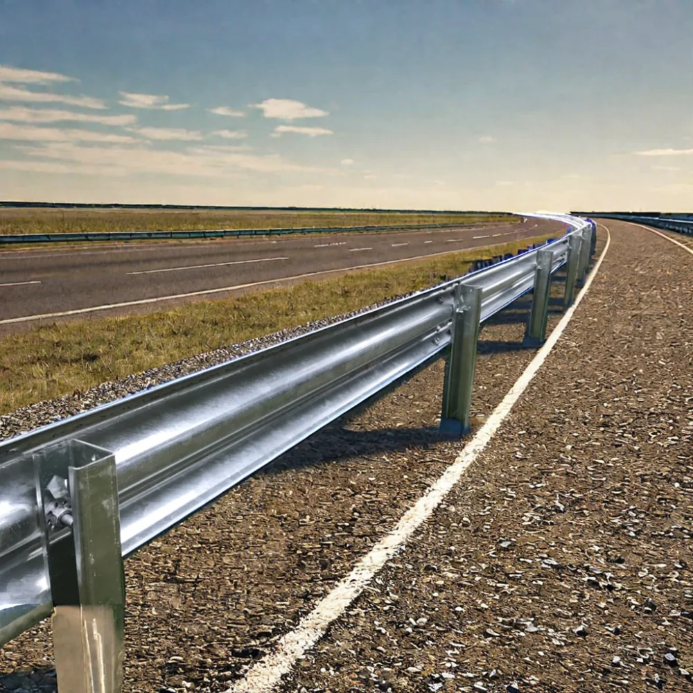Traffic Guard Rail Highway High Speed Barrier High Speed Crash Barrier Highway Guardrail Galvanized Steel W Beam Road Guardrail