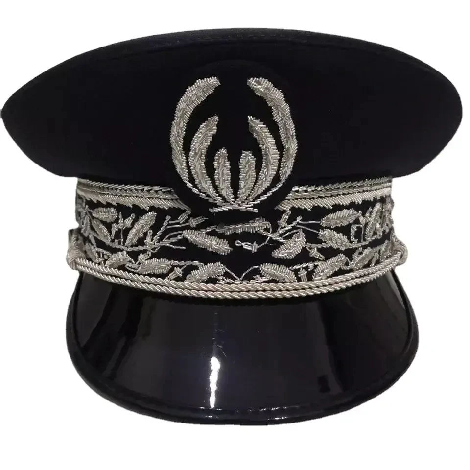 OEM wholesale 2024 Officer Uniform Peaked Caps stylish officer  Cap and Hat with Badge Patch with customized color/size and logo