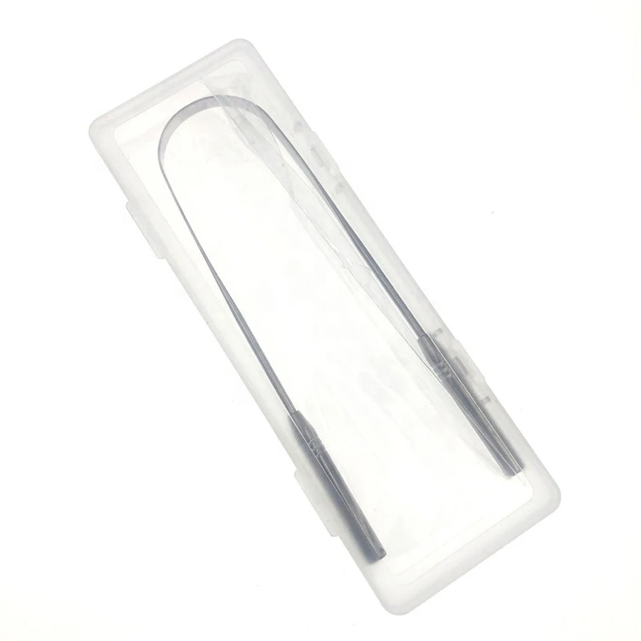 Breath Treatment Stainless Steel Metal Copper U Shaped Tongue Scraper with Packing Box for Travel