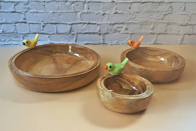 Acacia Wood Table Center Pieces Bowl for Serving Dry Fruits Salad Vegetables Soup Fish Bowl Indian Real Wood Handmade Bowls