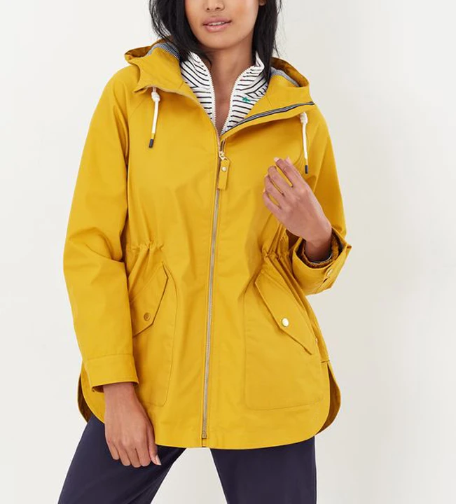 Women Waterproof Lightweight Rain Jacket Nylon Windproof Outdoor Hooded Rain Jacket Plus Size Zipper Raincoat