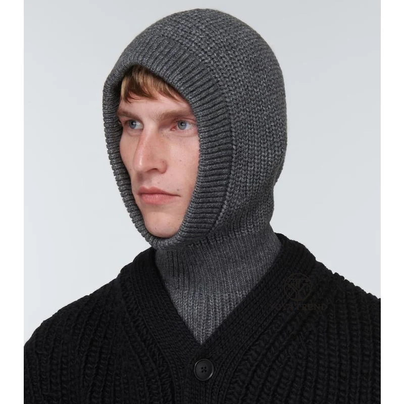 Custom Logo 1 Hole Men Women Wool Mohair Winter Knit Hoodie Ski Mask Facemask Balaclava