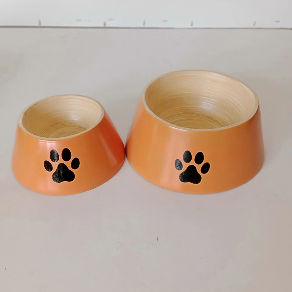 Top choice lovely eco-friendly handmade spun bamboo bowl for pets from Viet Nam