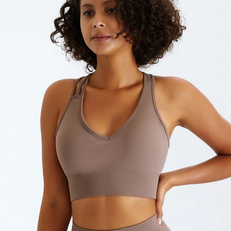 2023 New Sexy Wire Free Candy Color Sport Bra Women Custom Logo Underwear Ladies Backless Yoga Bra