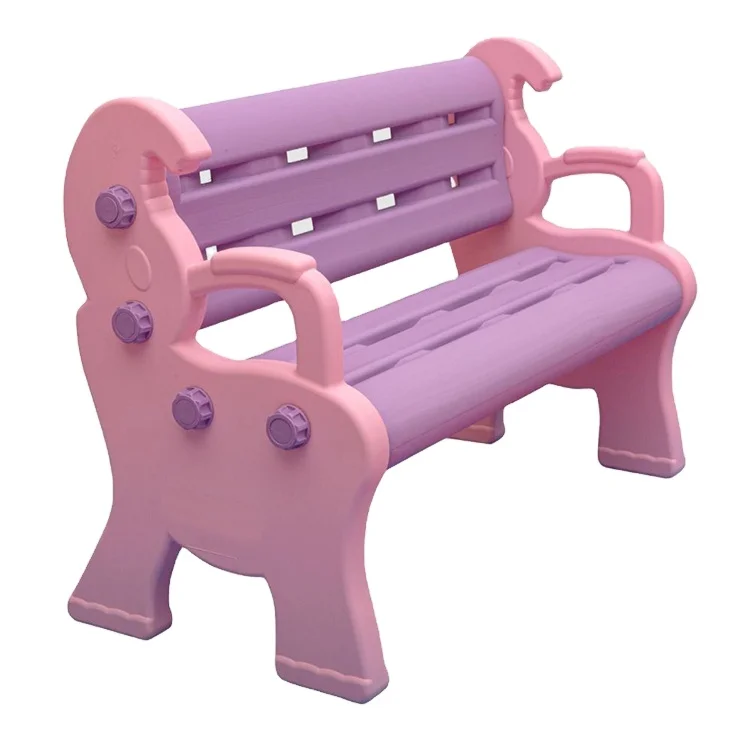 Best seller ! New Design Playground Waterproof Customizable Garden Toys Certified Pink Colour Small Bench