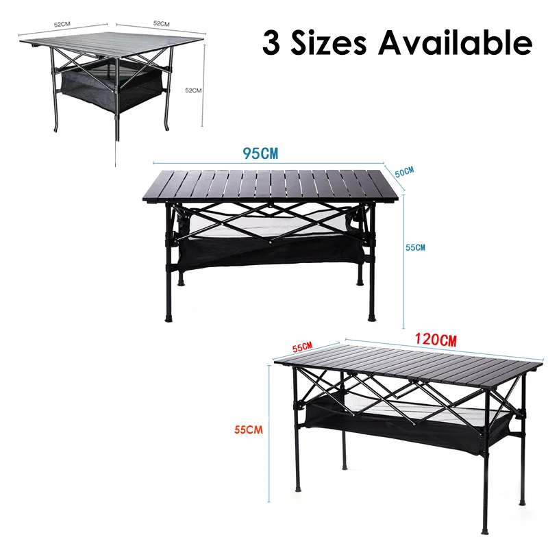 Outdoor Folding Portable Picnic Camping Table  Aluminum Roll Up Table For  Outdoor Camping, Beach Backyard BBQ Picnic