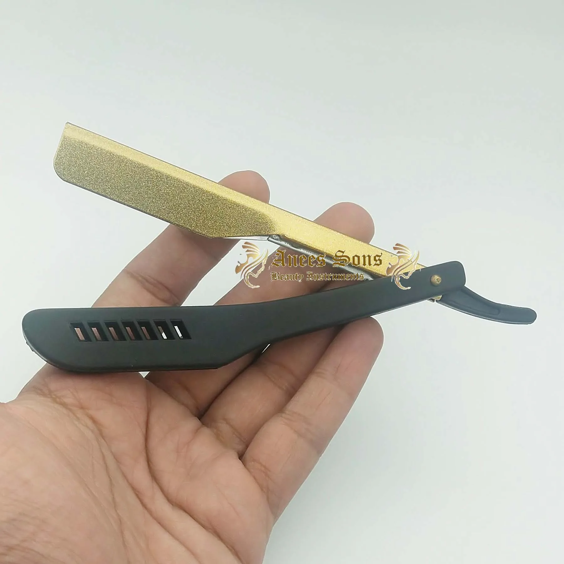 Wholesale Custom Black Gold Plastic Handle Sliding Barber Razor/ Shavette Razor