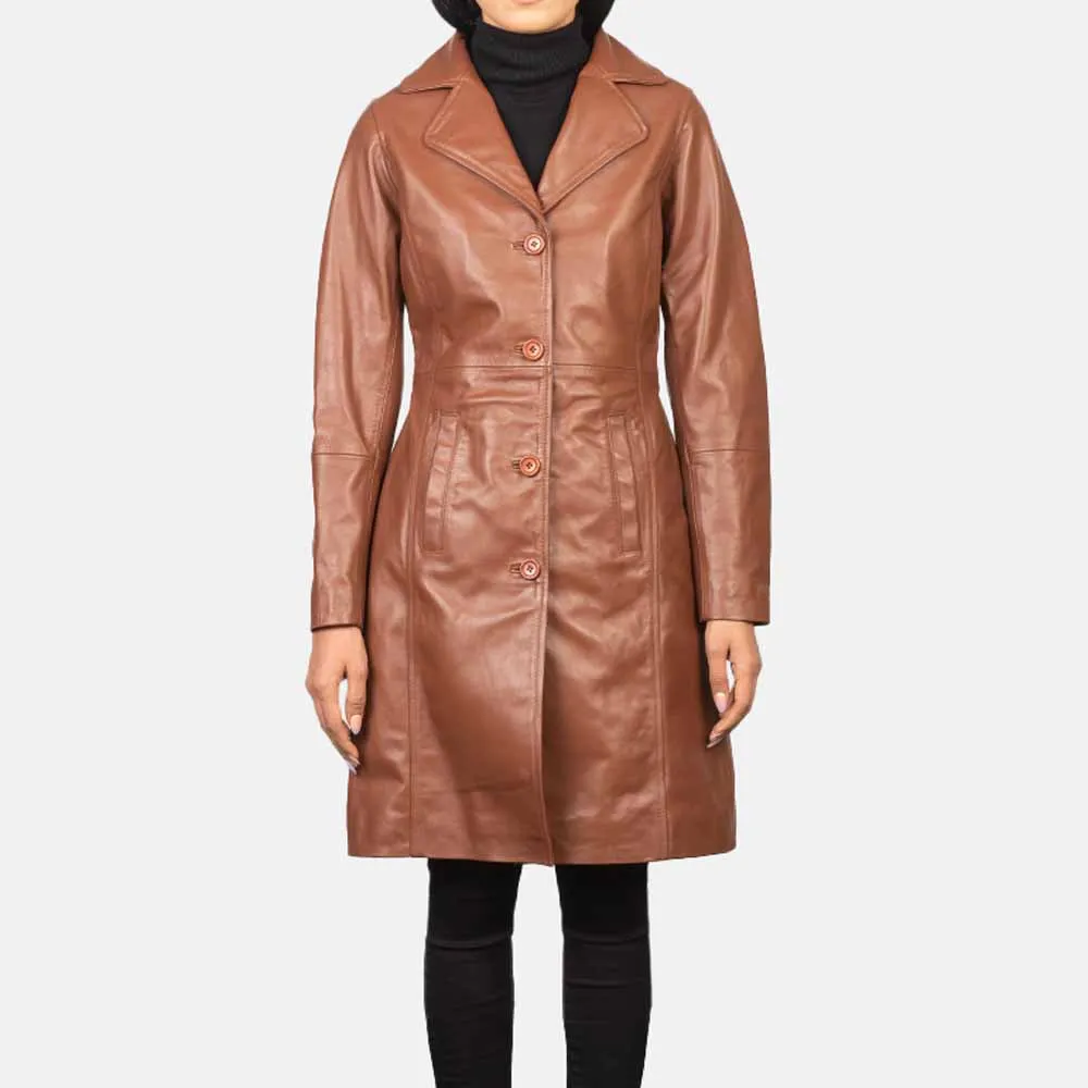 Leather Long Coat Hot Sale Women Long Coat Real Sheepskin Spring New Arrival Custom Outdoor Summer Women Wear