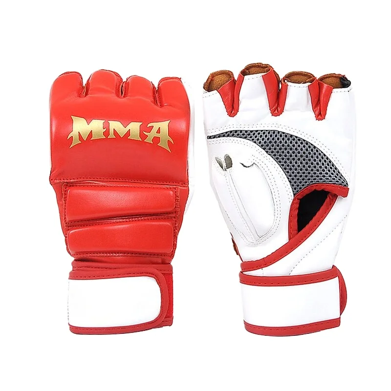 High Quality Custom Manufacturer Half Fingers Leather MMA Gloves for Training Custom Grappling Gloves