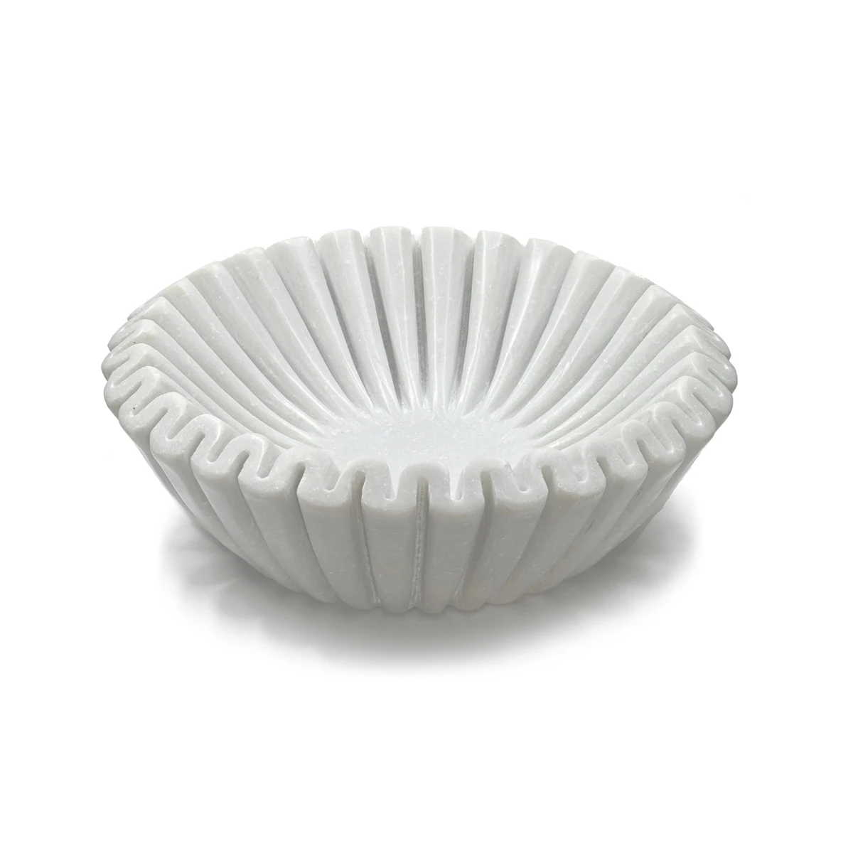Marble Bowl Excellent Quality Marble from Indian Supplier Handcrafted Scalloped White High Modern Sustainable 7 to 10 Days